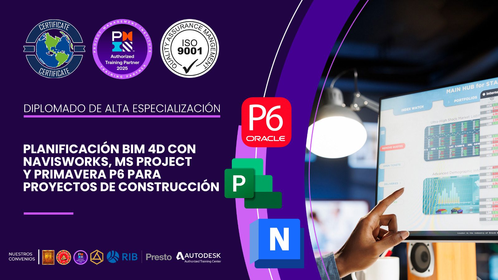 Diplomado de Planificación BIM 4D con Navisworks, MS Project y Primavera P6 para Proyectos de Construcción